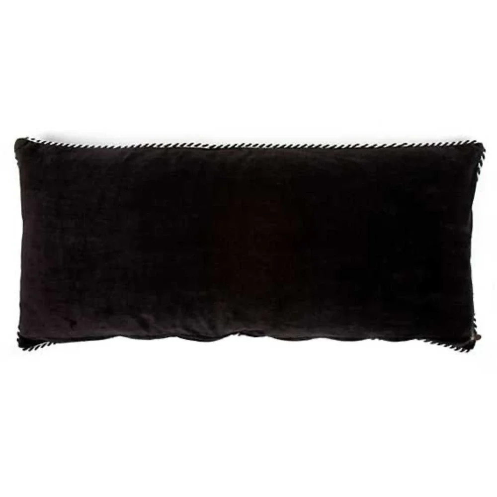 Mackenzie-Childs Poppy Dot‎ Lumbar Pillow Red Floral Embroidered Velvet 32